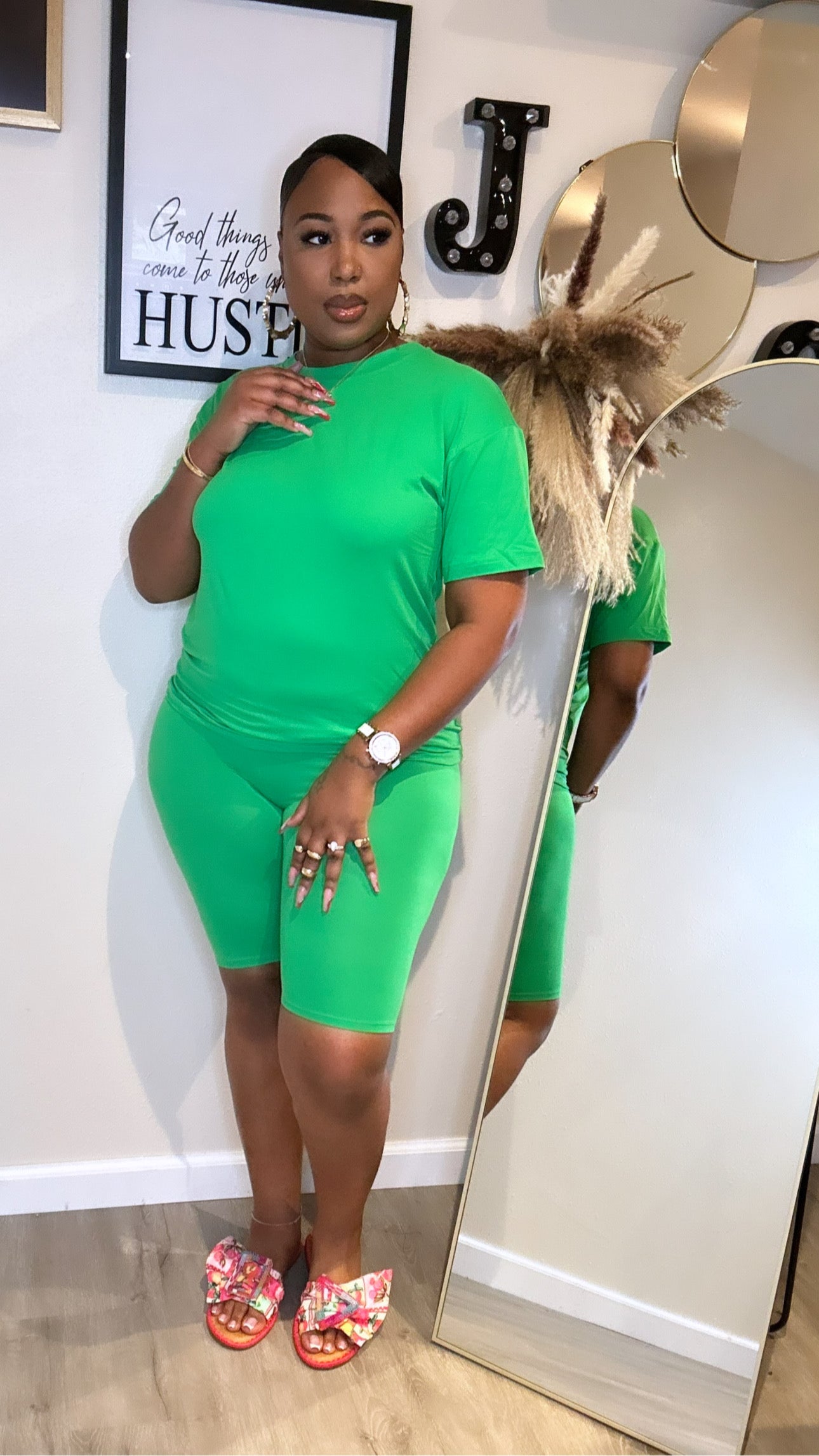 Summer On The Go Set-Green (Go up to a XL)