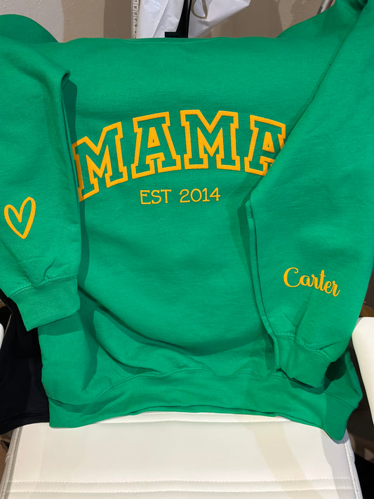 MAMA SWEATSHIRT(Green/Orange)